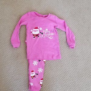 **GUC** Elowel Pink Santa Claus Pajama Girls Size 3